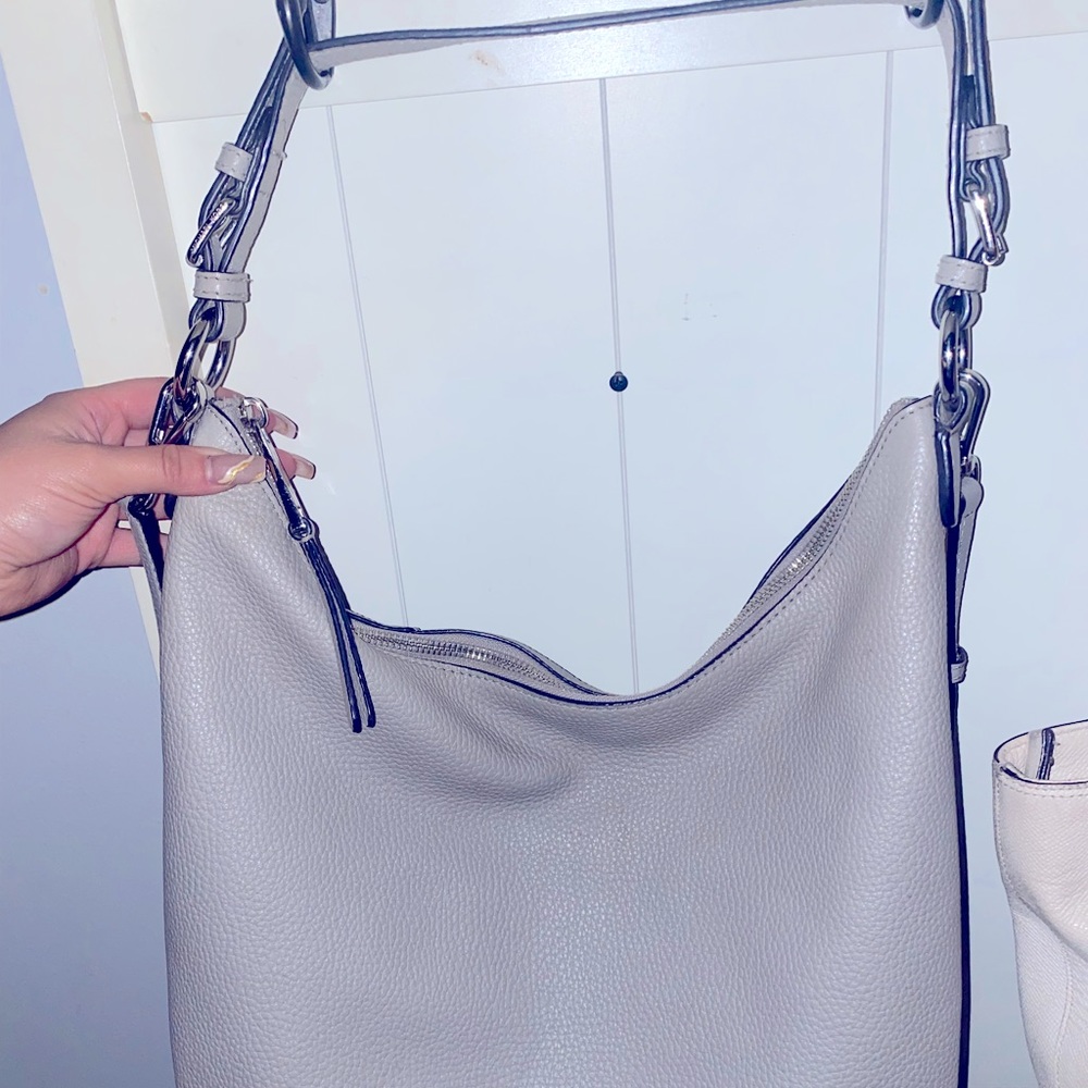 Pearl grey Michael Kors shoulder purse